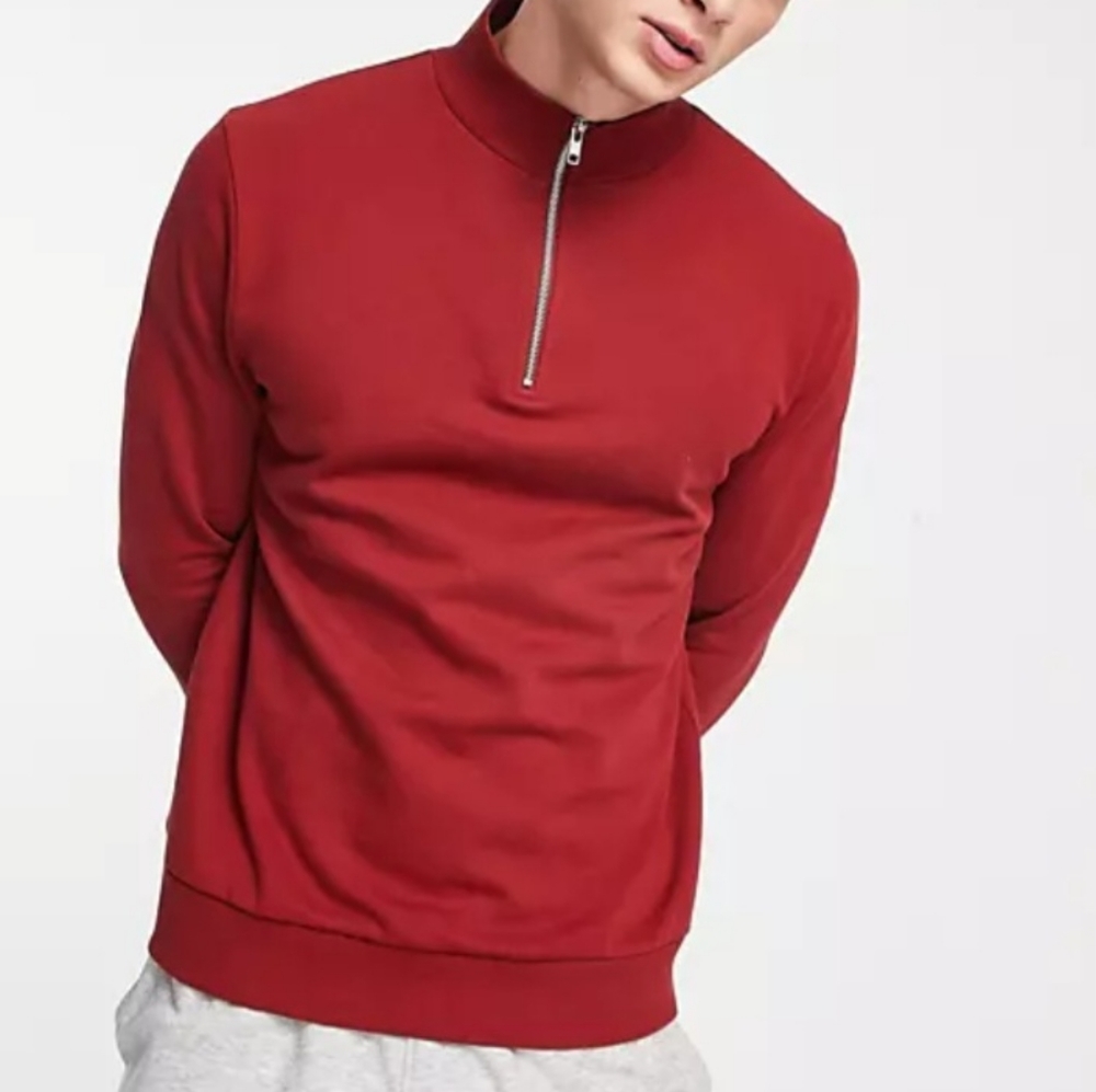 Orvis Men's Medium Signature Softest Quarter Zip Pullover Port Red Preppy